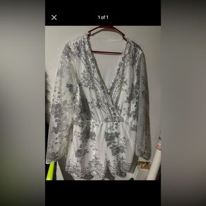White sequin romper